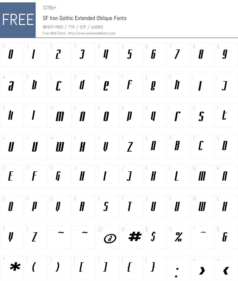 SF Iron Gothic Extended Font Screenshots