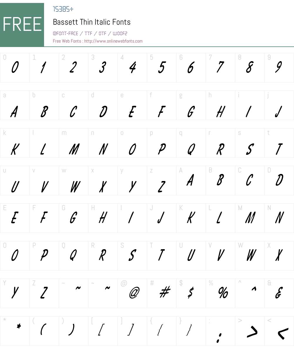 Bassett Thin Font Screenshots