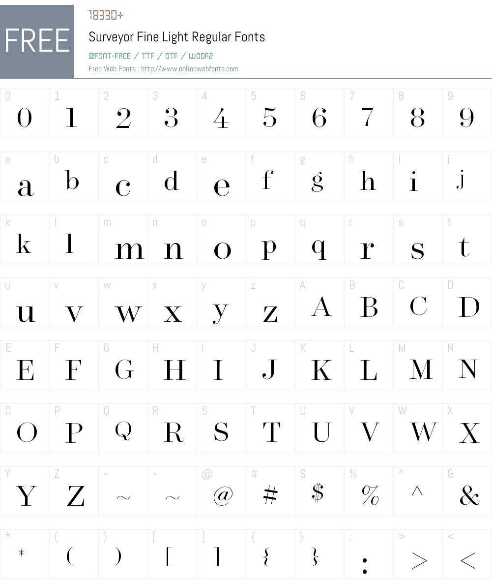 Surveyor Fine Light Font Screenshots