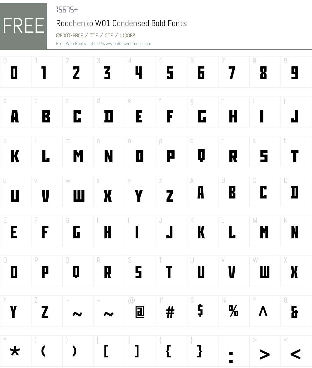 RodchenkoW01-CondensedBold Font Screenshots