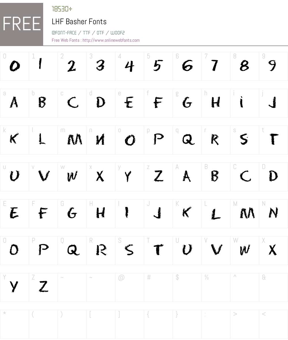 LHF Basher Font Screenshots