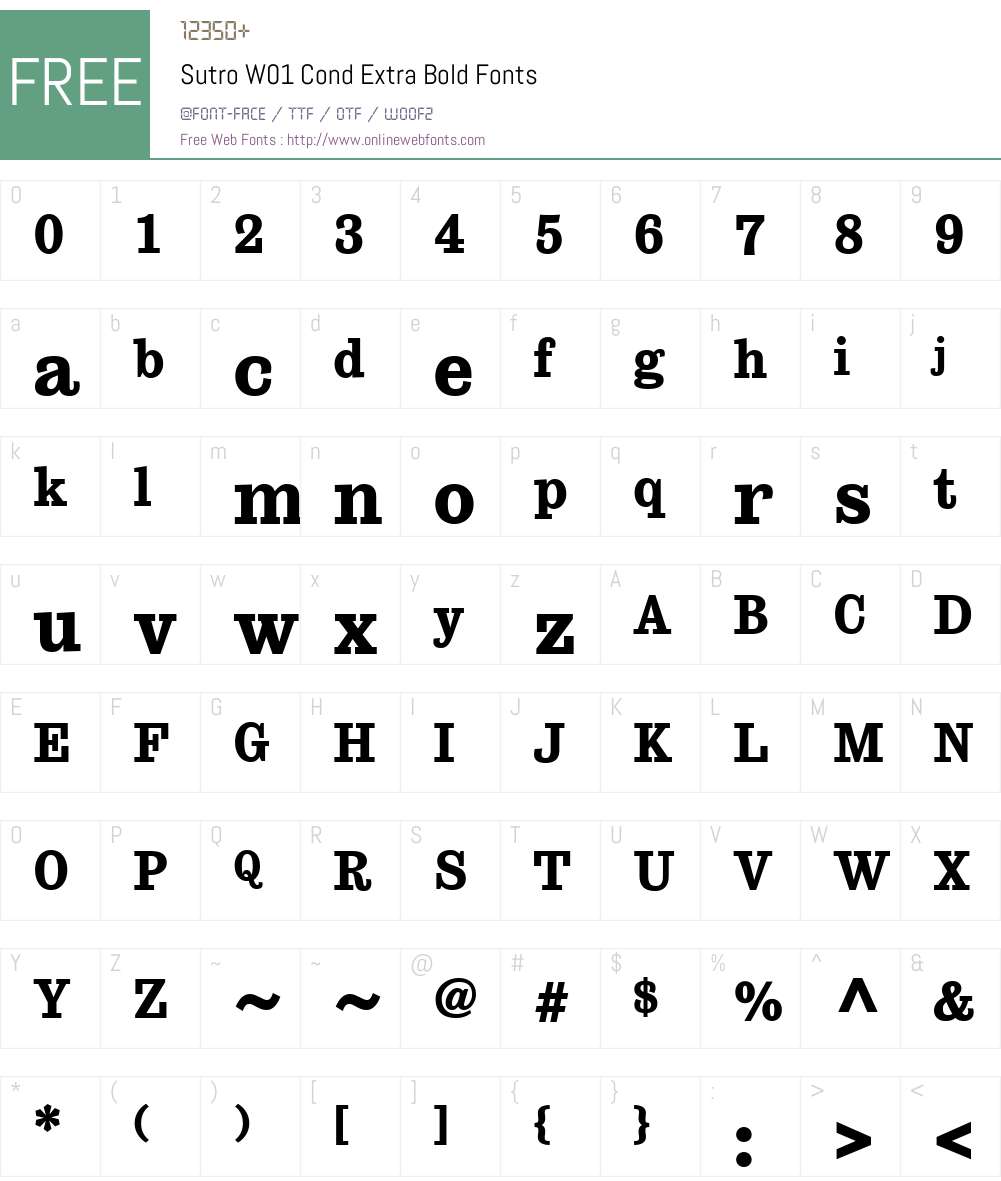 SutroW01-CondExtraBold Font Screenshots