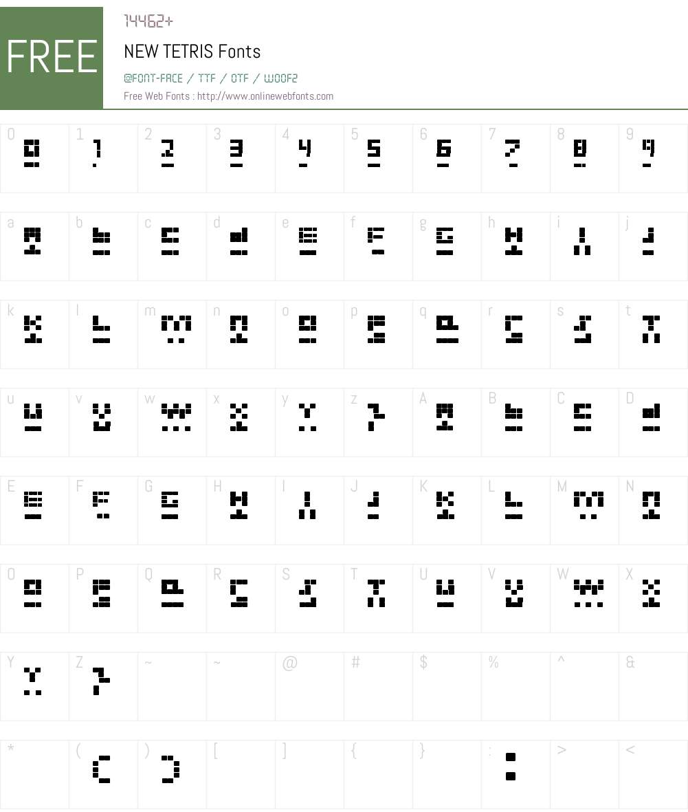 NEW TETRIS Font Screenshots
