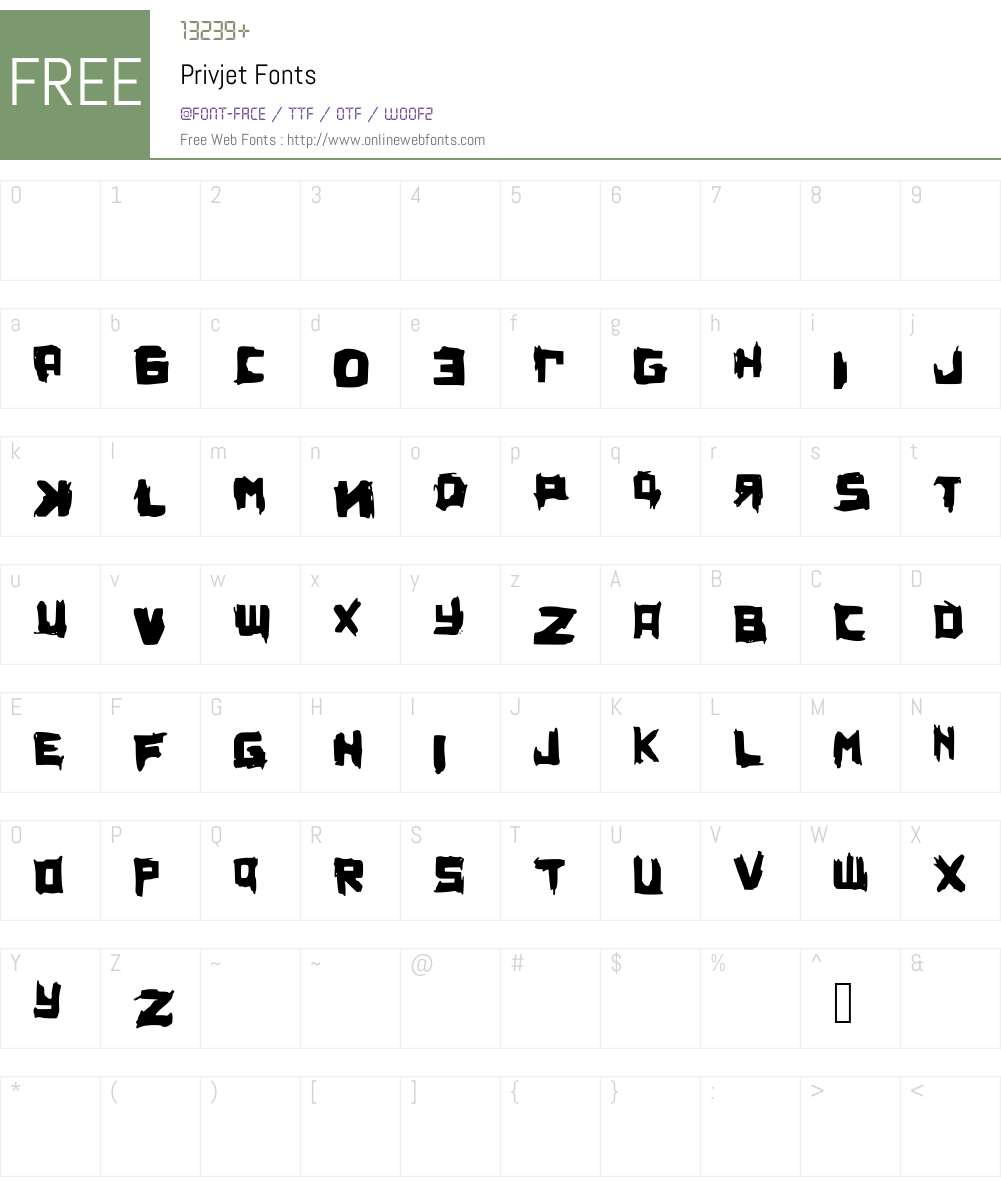Privjet Font Screenshots