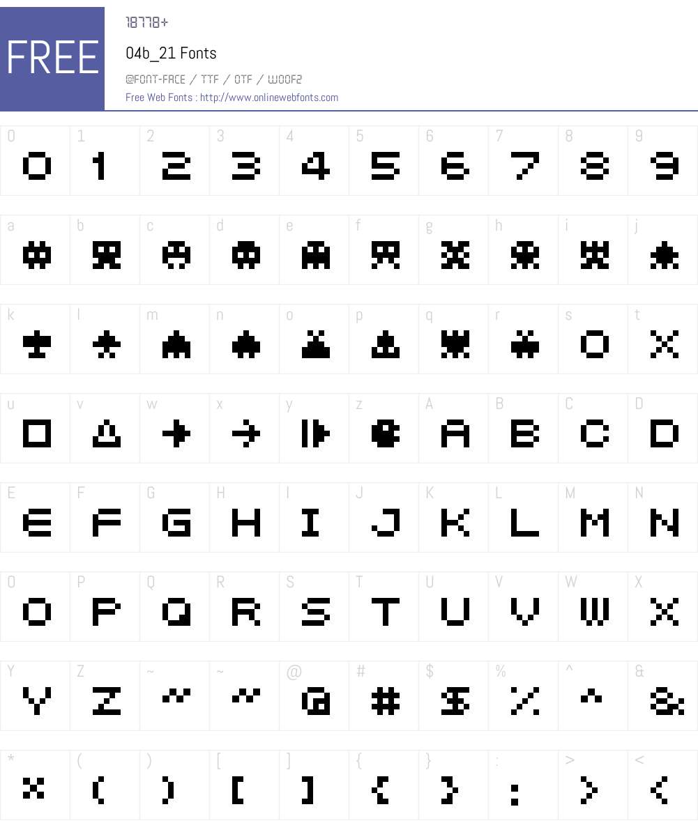 04b_21 Font Screenshots