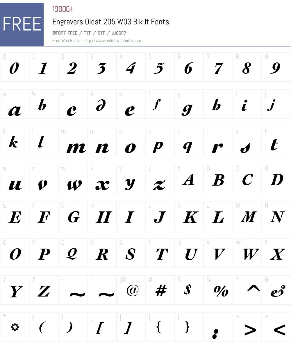 Engravers' Oldstyle 205 Font Screenshots