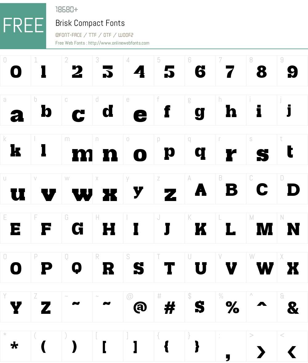 Brisk Compact 1.000 Fonts Free Download - OnlineWebFonts.COM