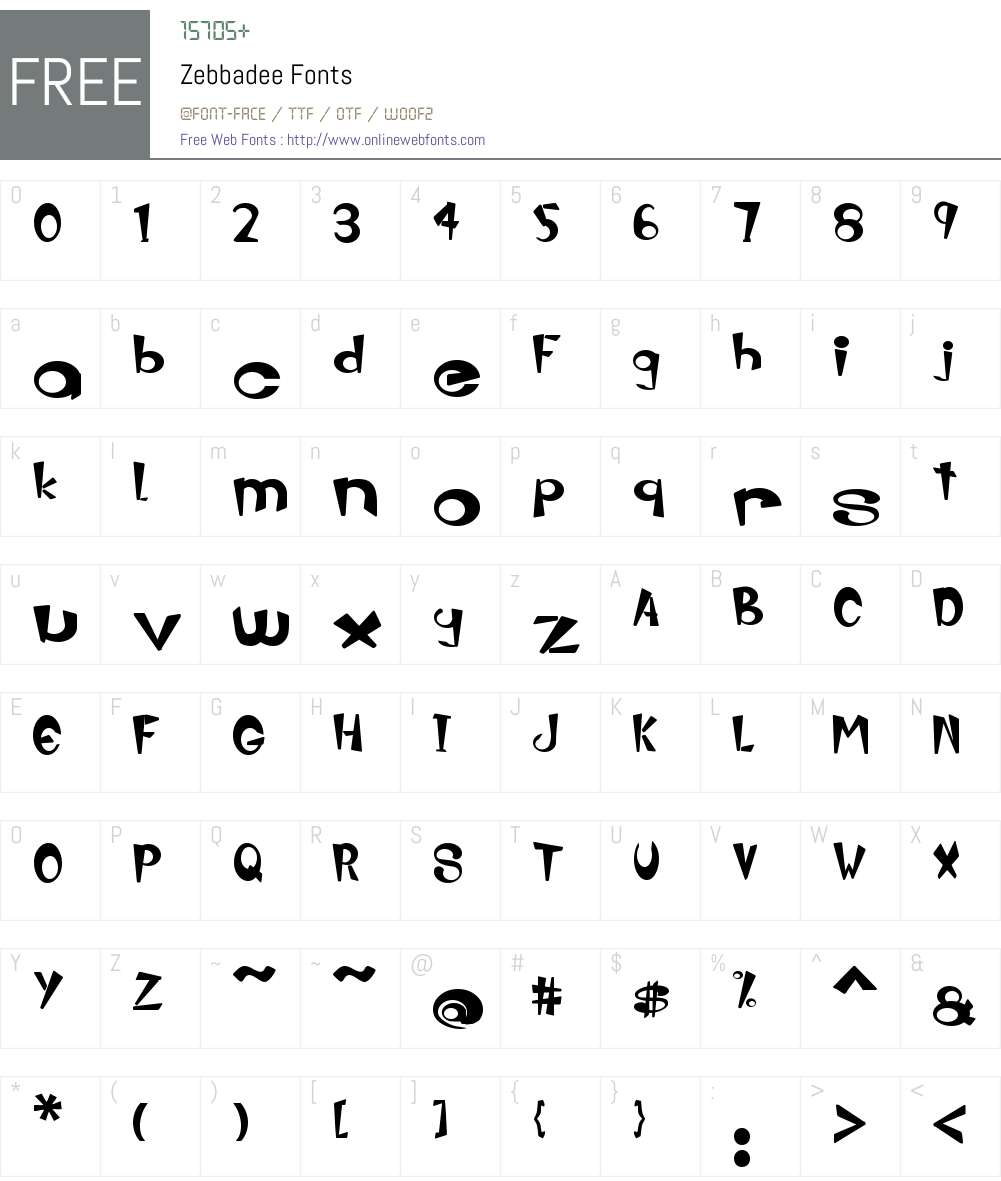 Zebbadee Shareware V1 - cbrown@eon.net.au Fonts Free Download ...