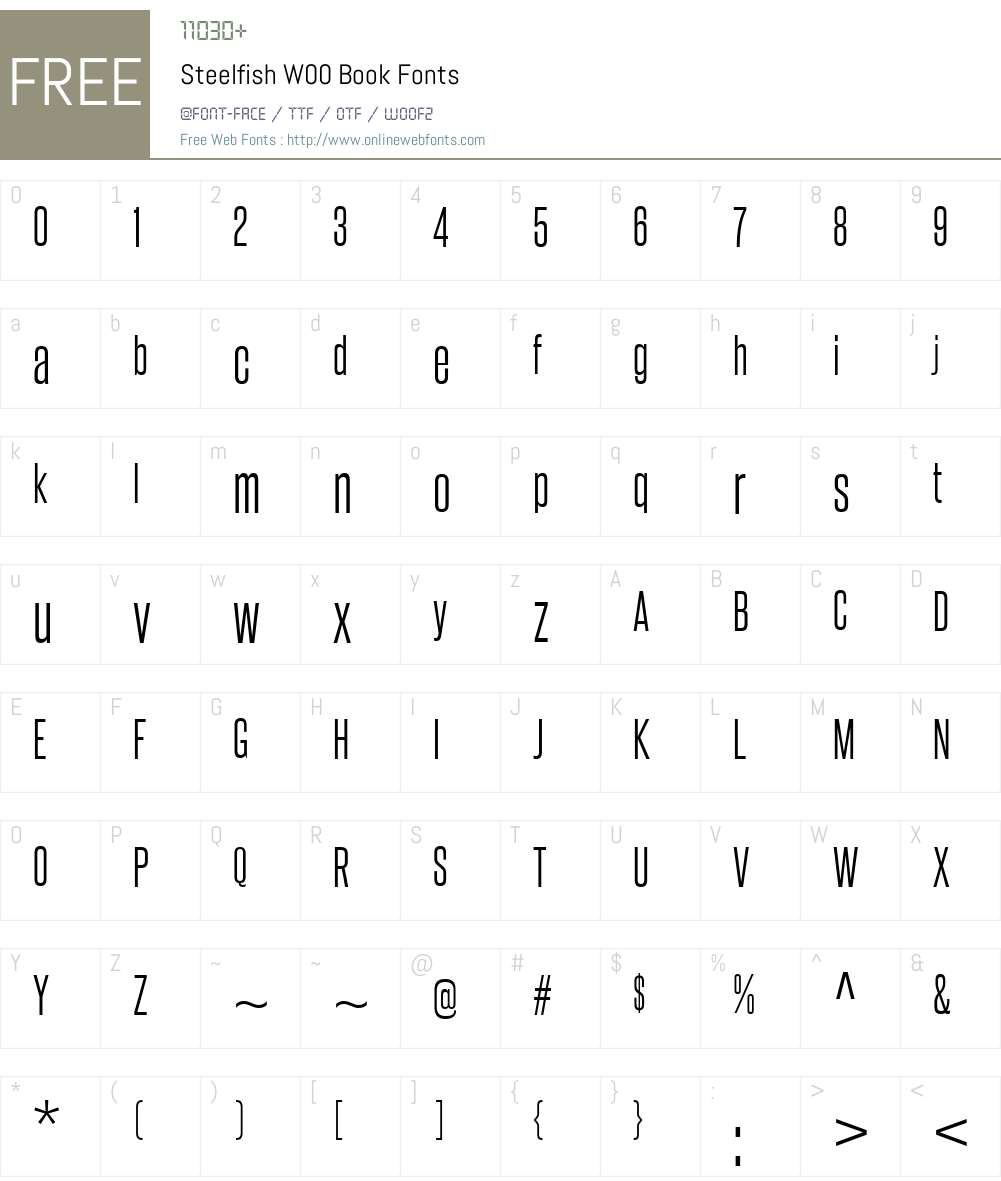 SteelfishW00-Book Font Screenshots