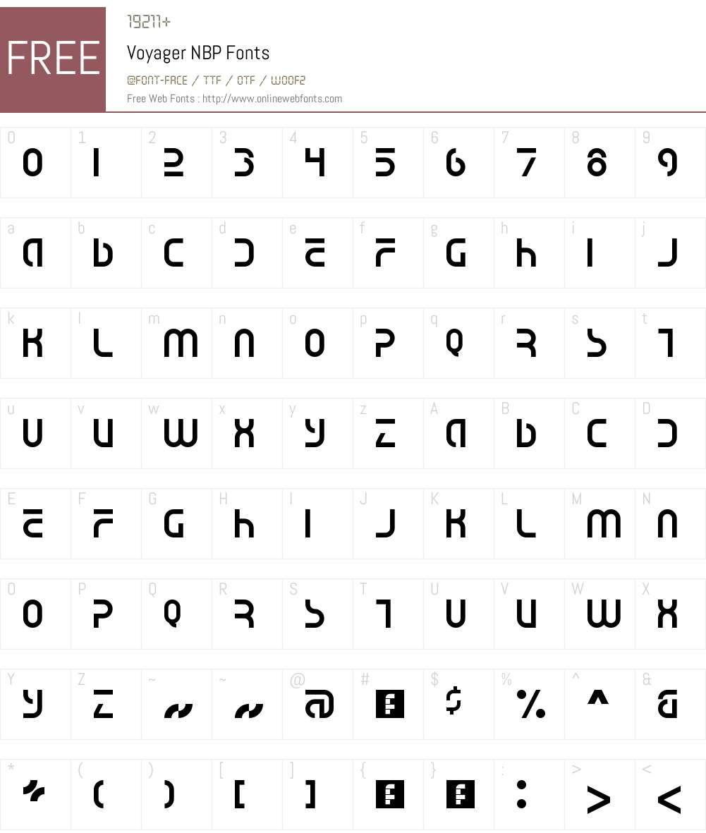 Voyager NBP Font Screenshots