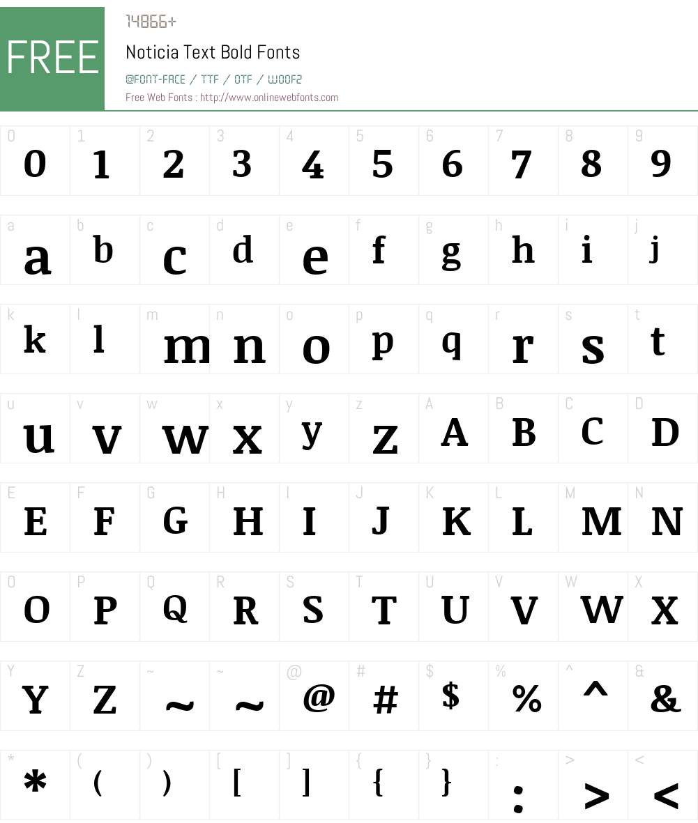 Noticia Text Font Screenshots
