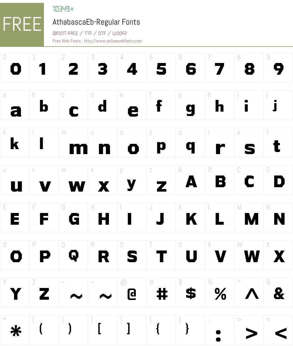 Athabasca Font Screenshots