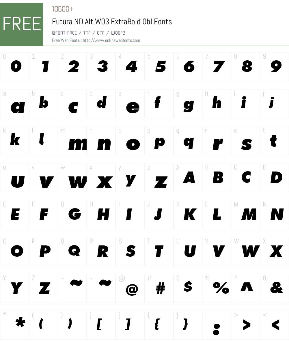 Futura ND Alternate Font Screenshots