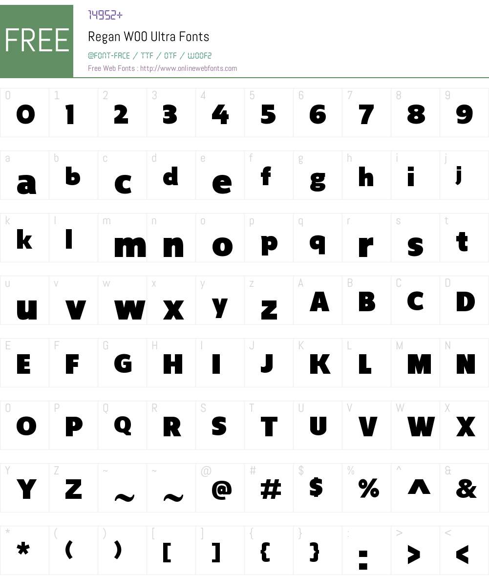 ReganW00-Ultra Font Screenshots