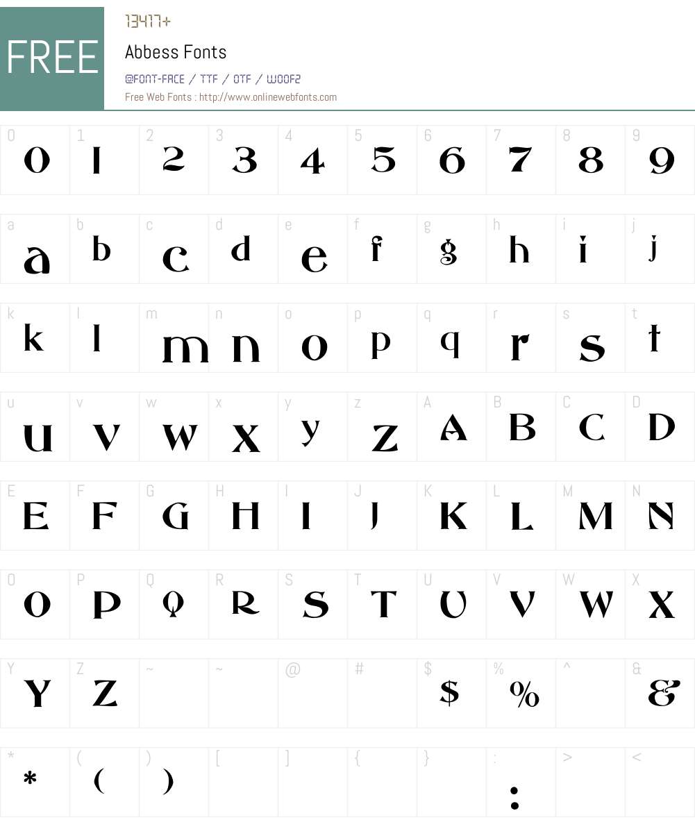 Abbess Font Screenshots
