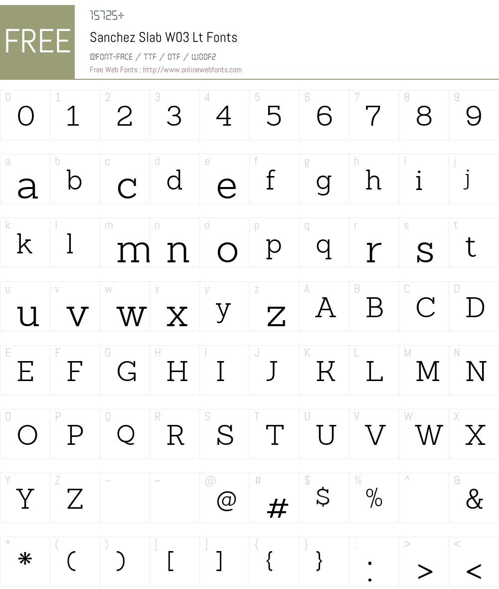 SanchezSlabW03-Lt Font Screenshots