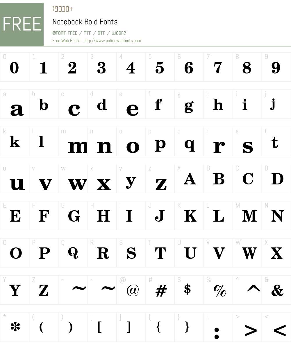 Notebook Font Screenshots