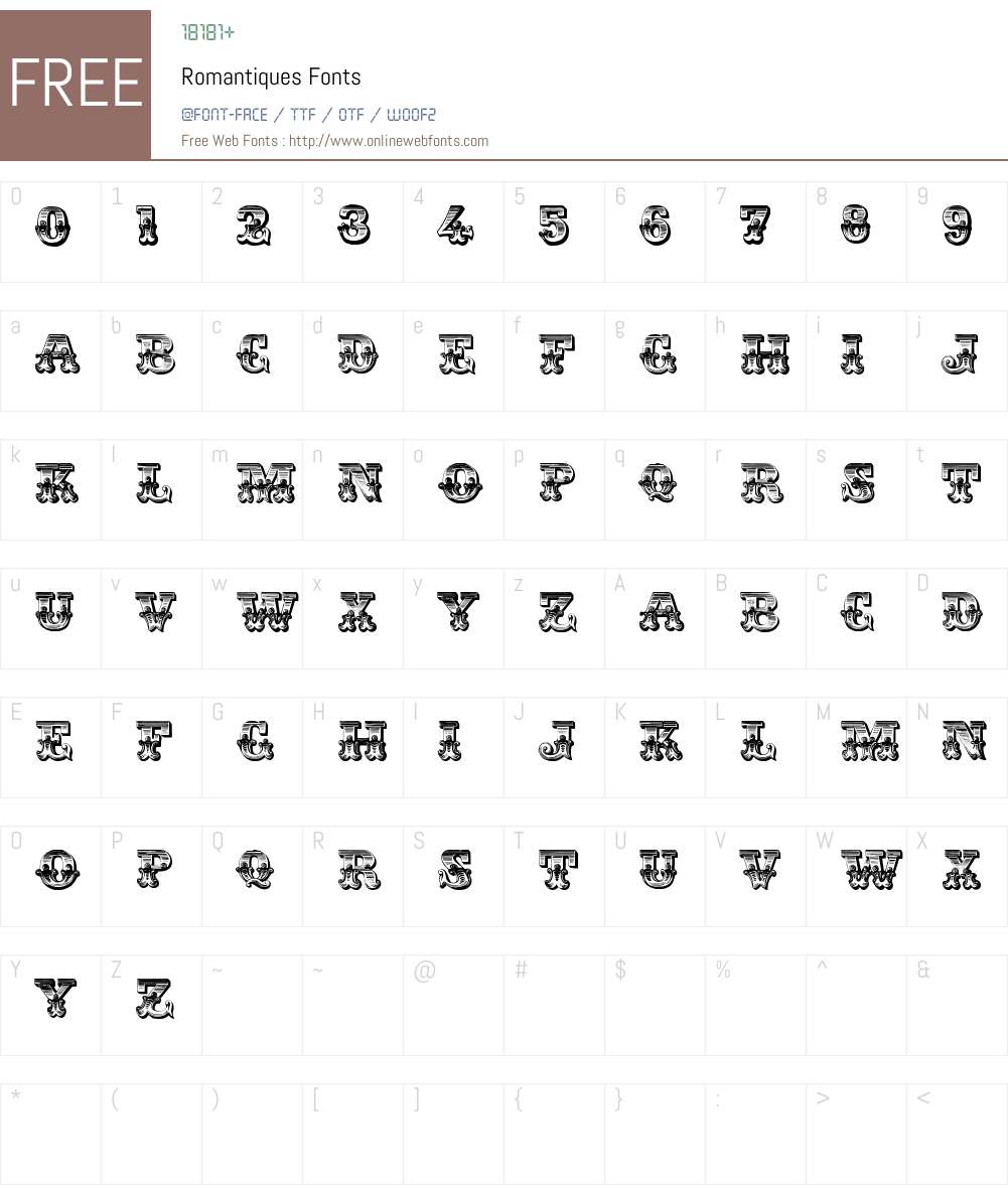 Romantiques Font Screenshots