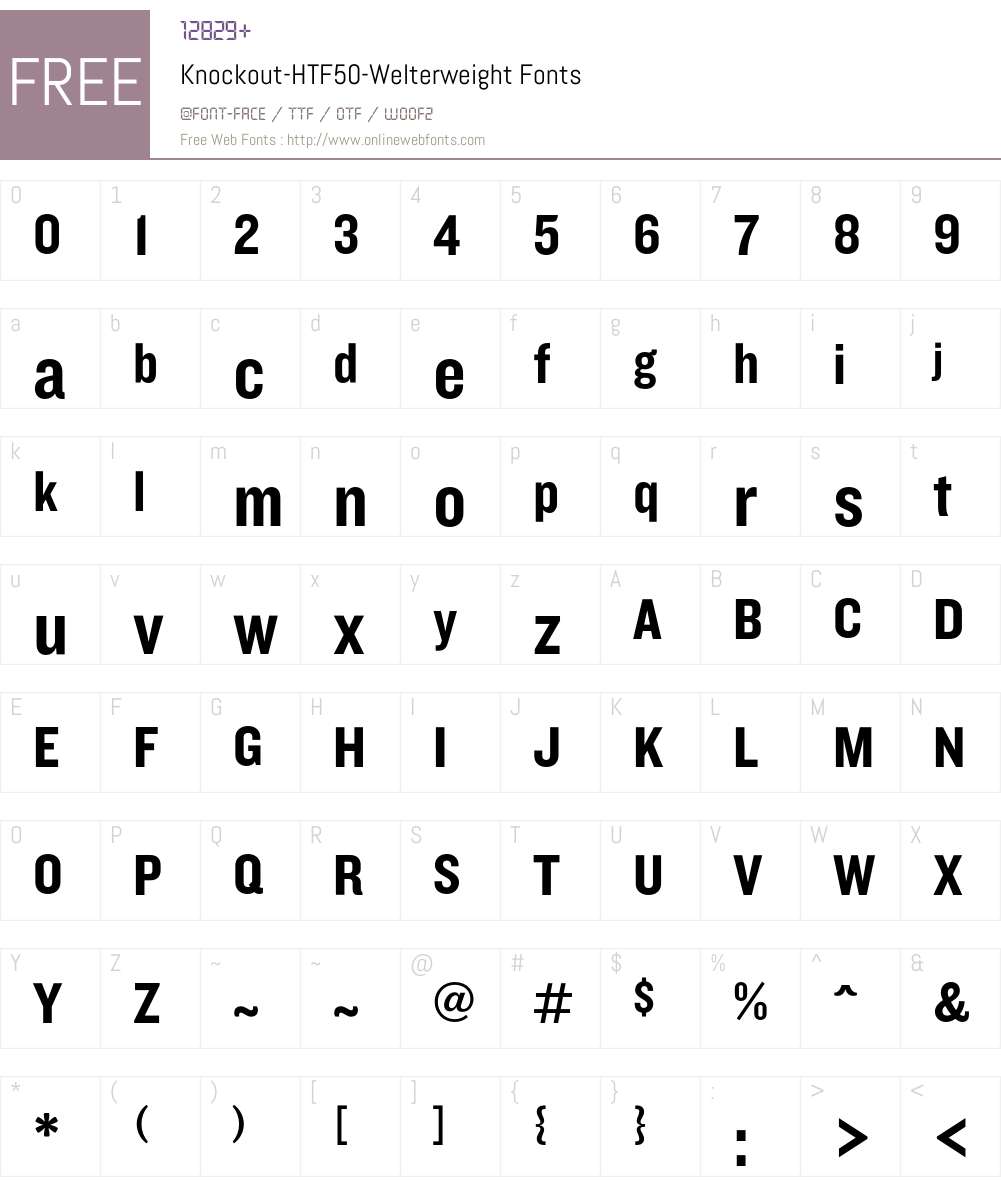 Knockout Font Screenshots
