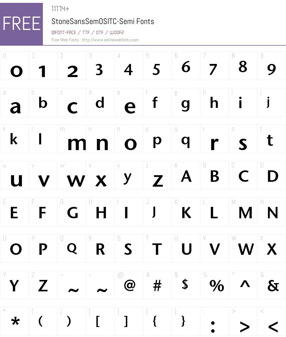 StoneSansSemOSITC Font Screenshots