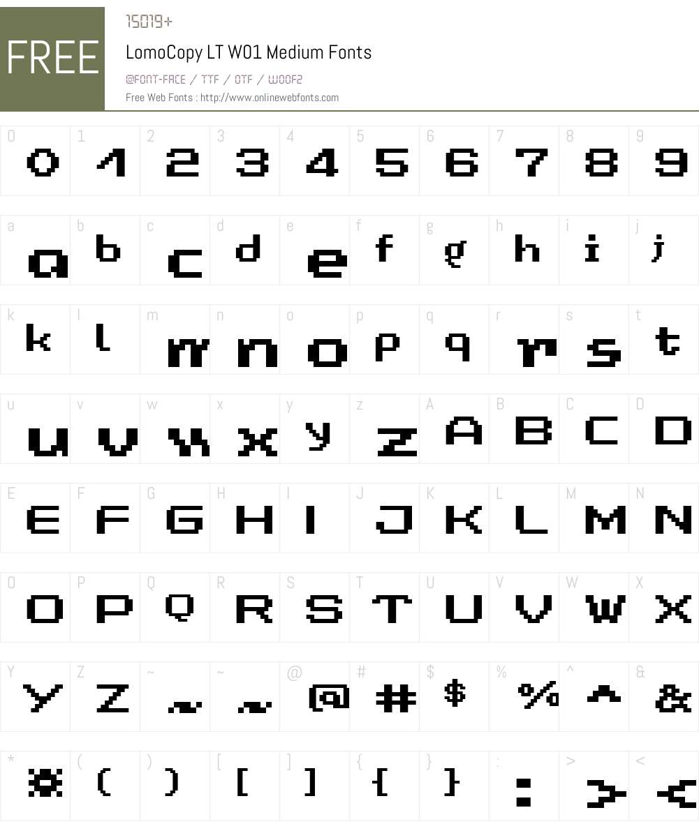 LomoCopyLTW01-Medium Font Screenshots