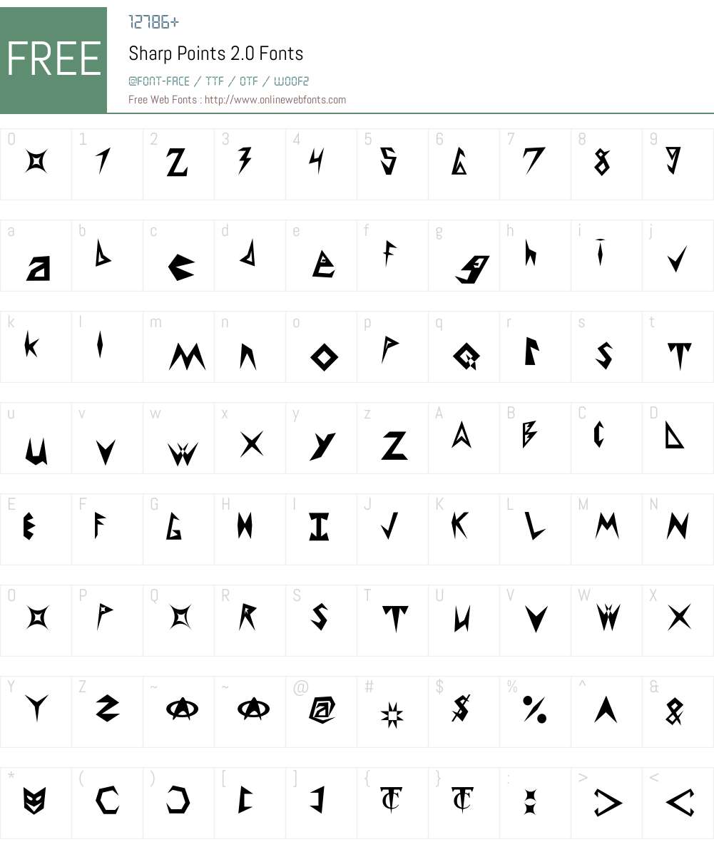 Sharp 2.0 Font Screenshots