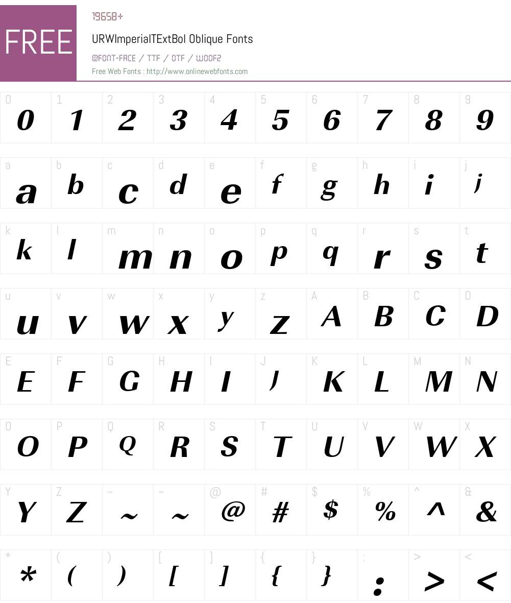URWImperialTExtBol Font Screenshots