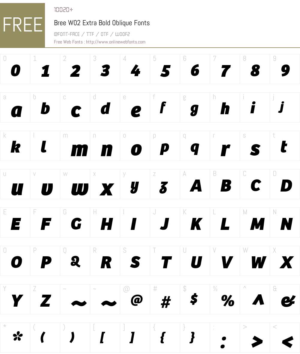 Bree Font Screenshots