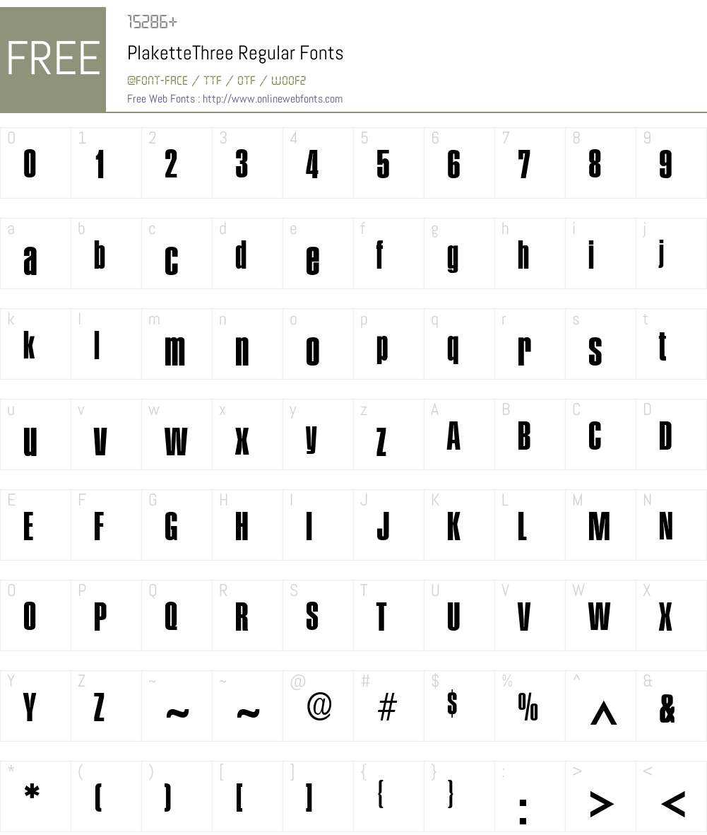 PlaketteThree Font Screenshots