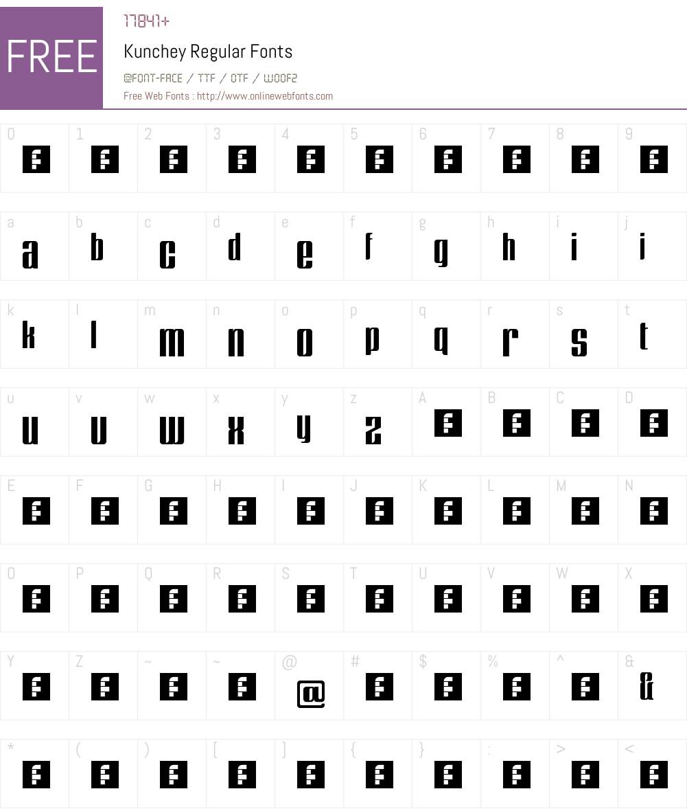Kunchey Font Screenshots