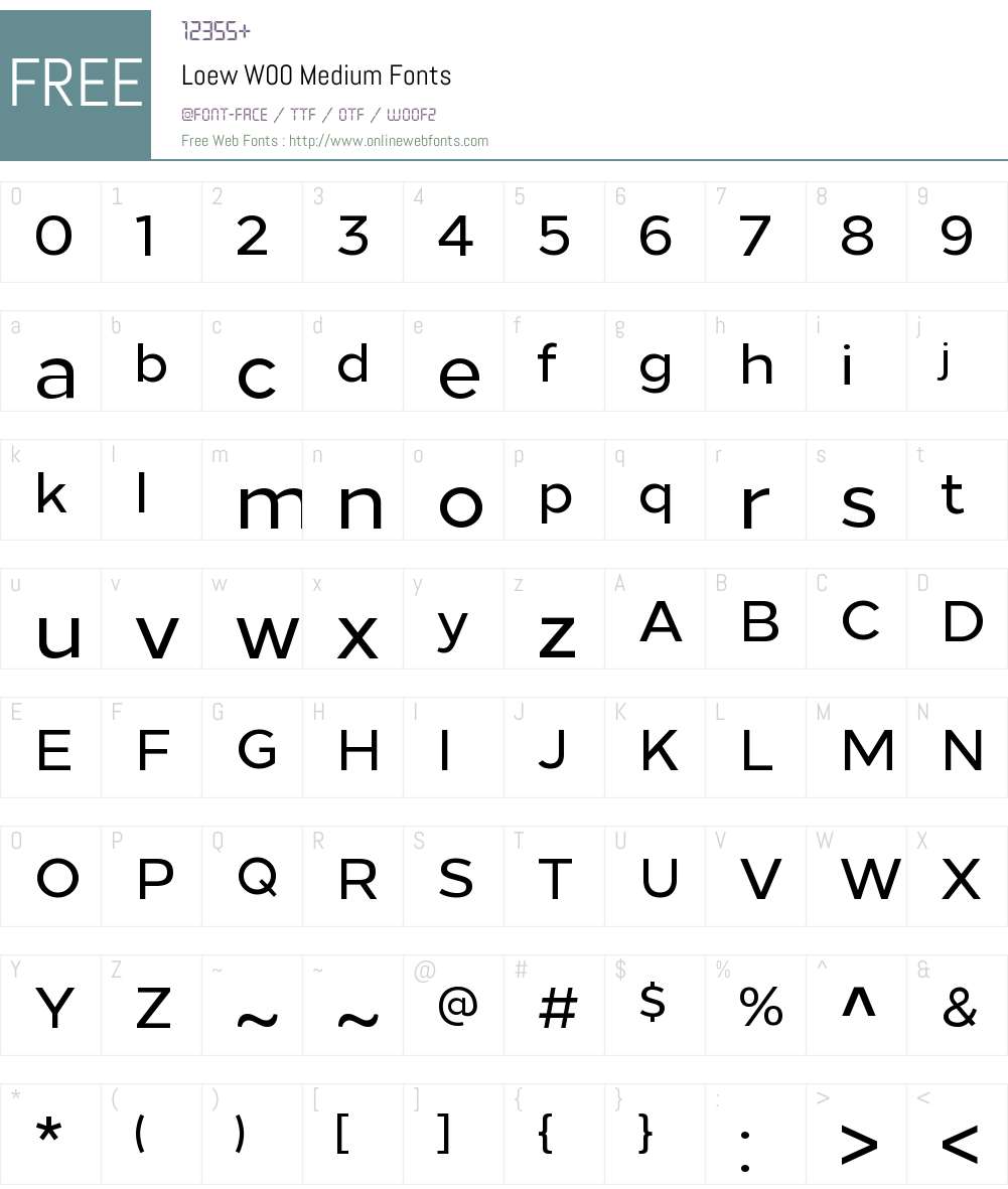 LoewW00-Medium Font Screenshots