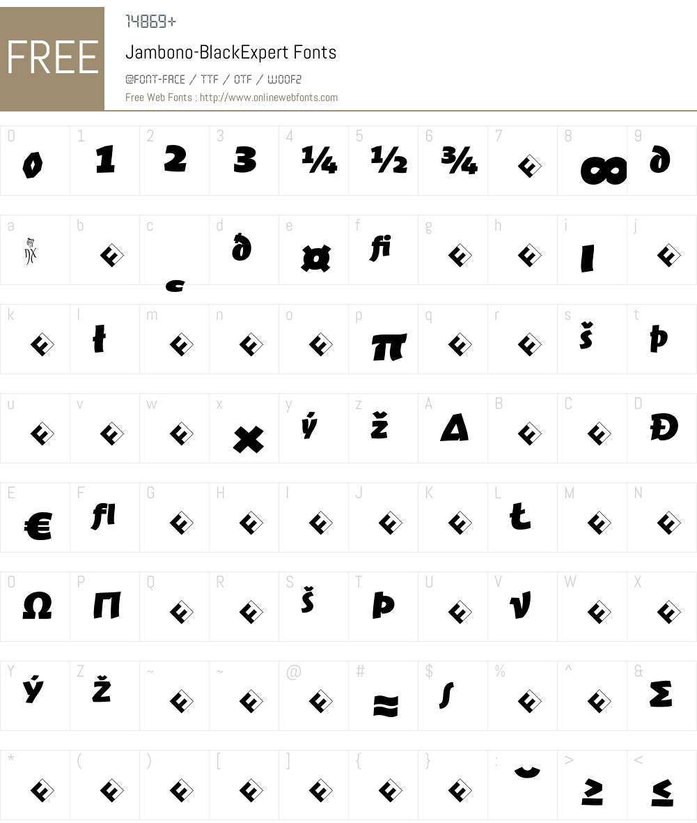 Jambono-BlackExpert Font Screenshots