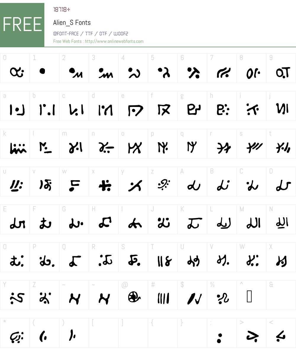 Alien_S Font Screenshots