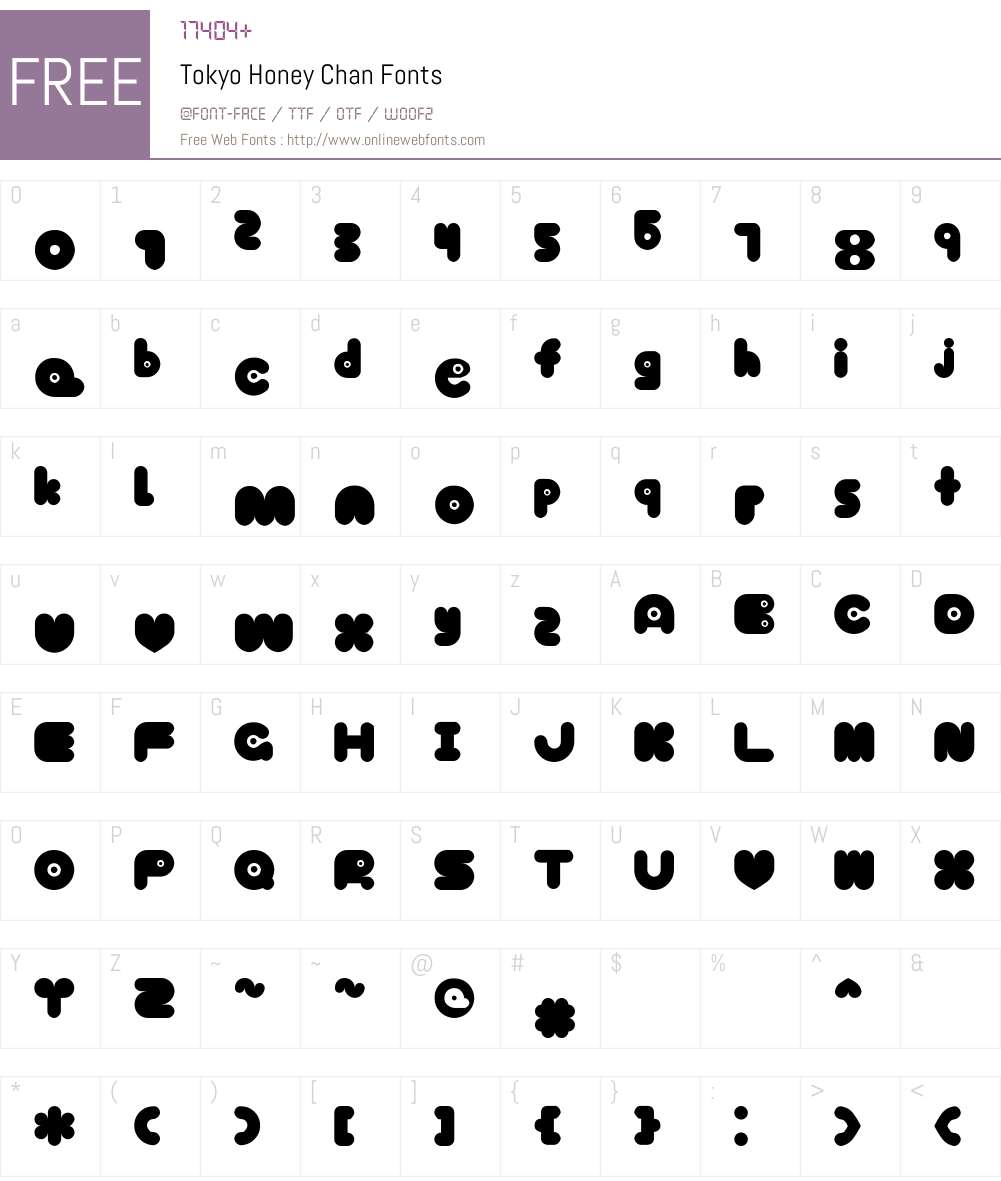 Tokyo Honey Chan Font Screenshots