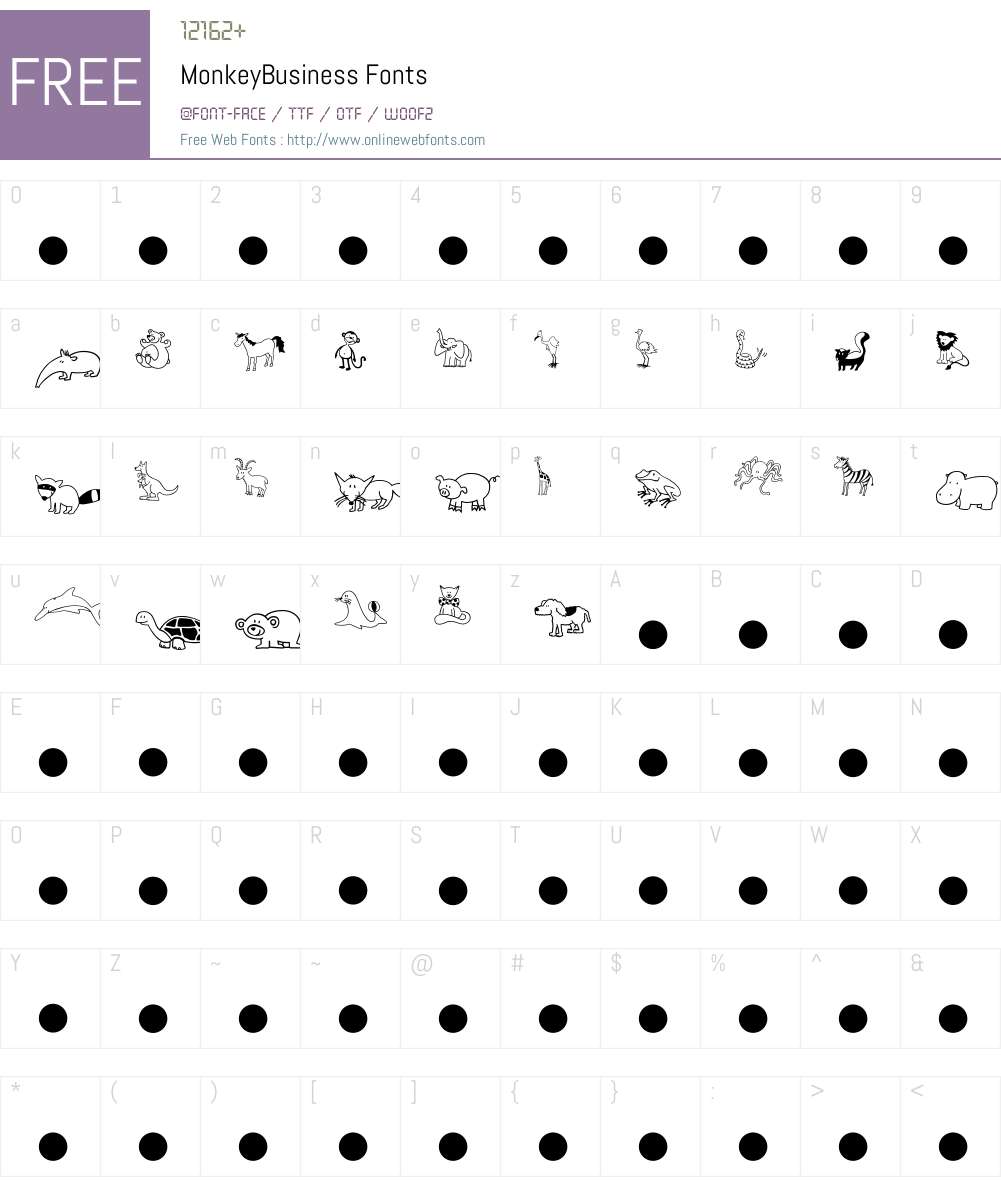 Monkey Font Screenshots