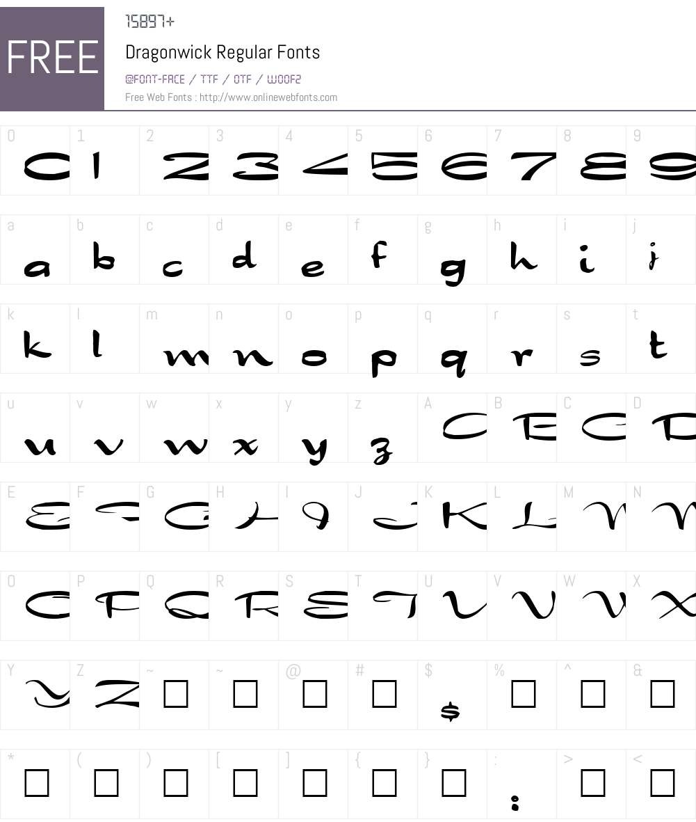 Dragonwick Font Screenshots