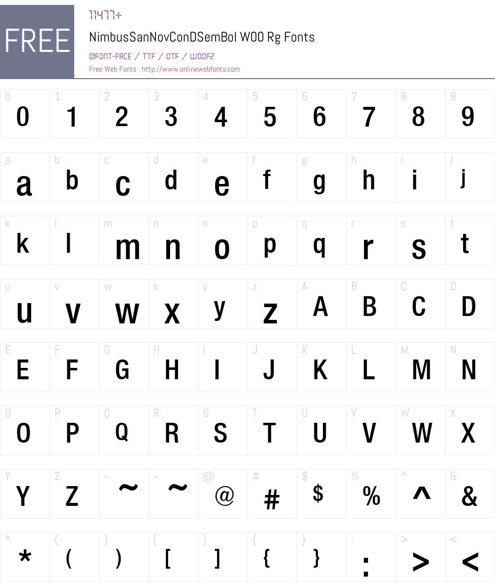 NimbusSanNovConDSemBolW00 Font Screenshots