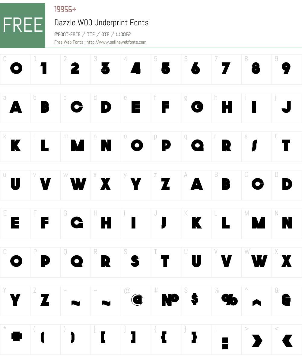 DazzleW00-Underprint Font Screenshots