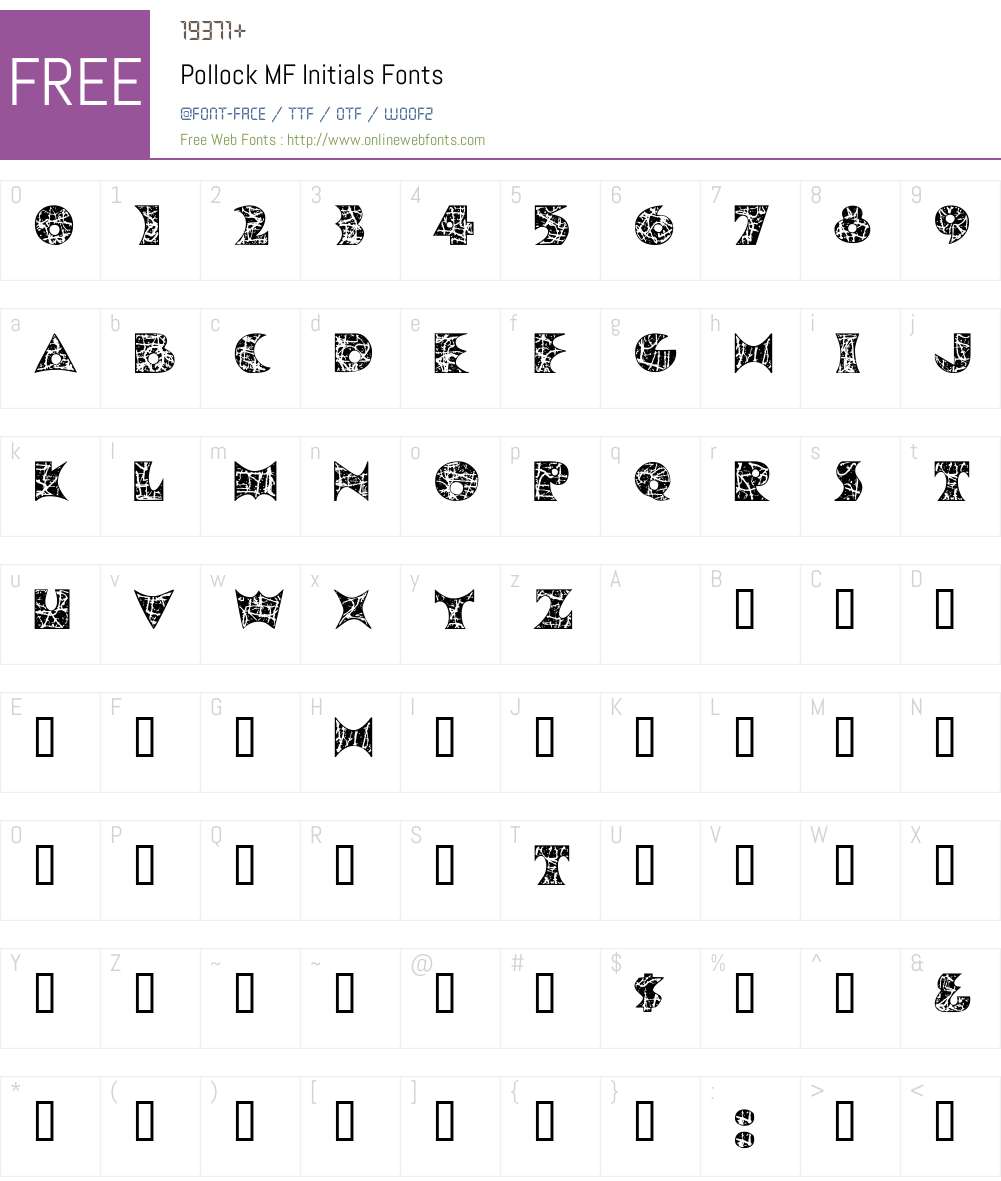 Pollock MF Font Screenshots