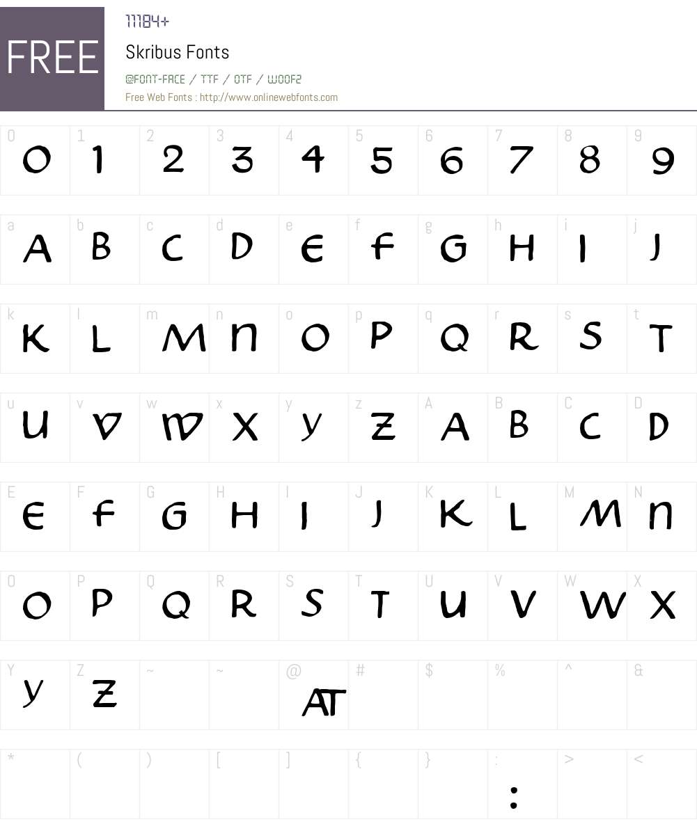 Skribus Font Screenshots