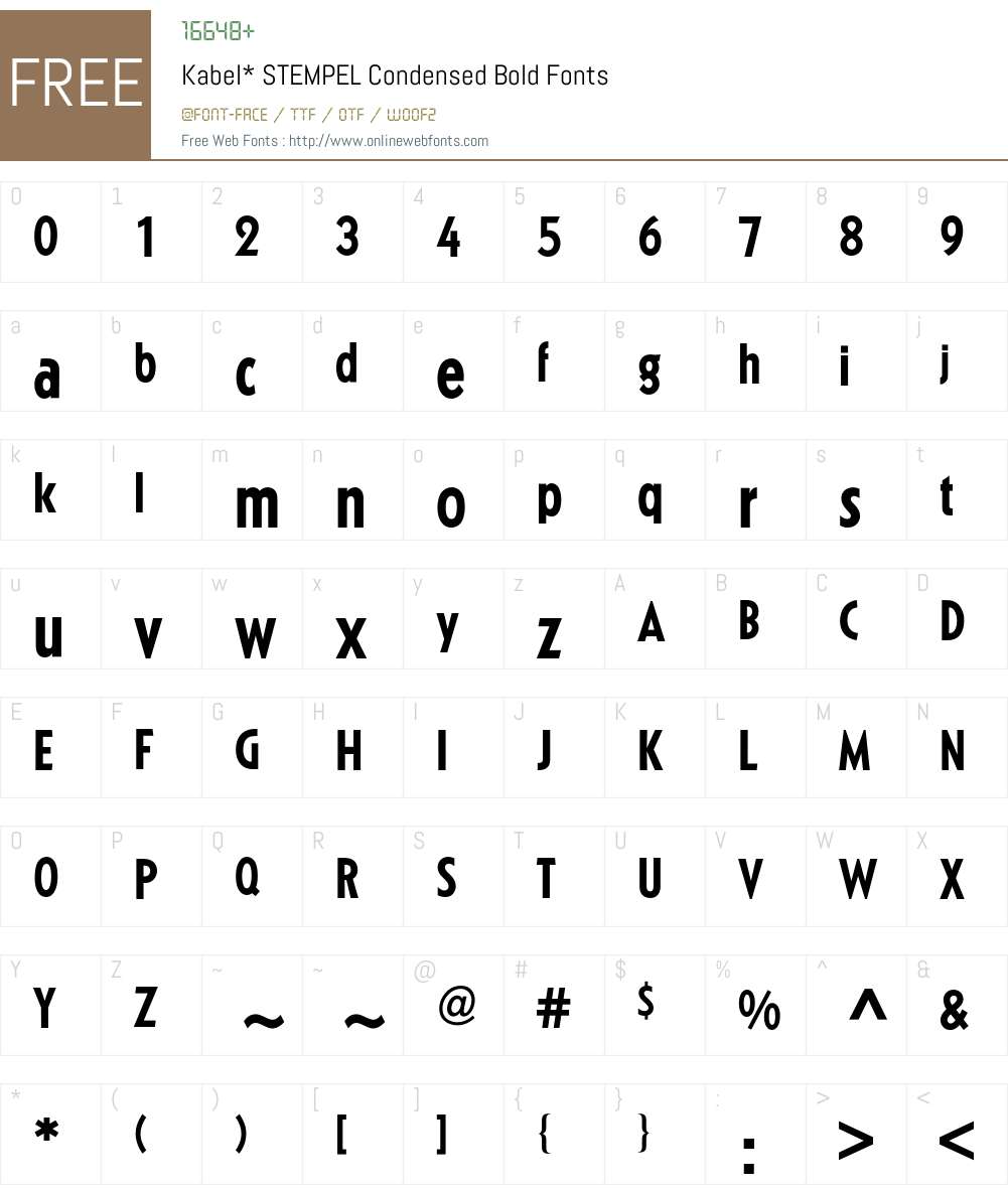 Kabel BQ Font Screenshots