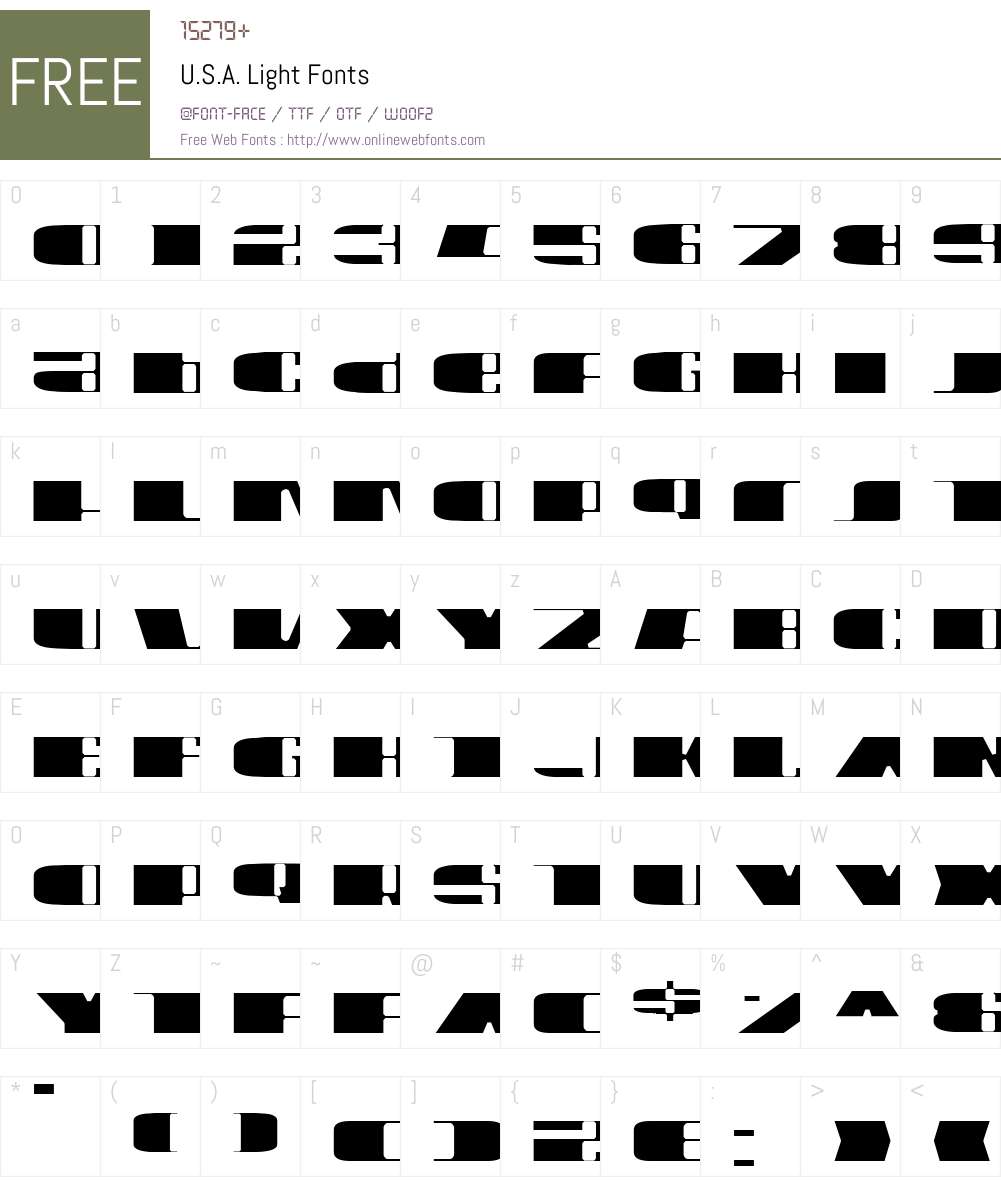U.S.A. Light Font Screenshots