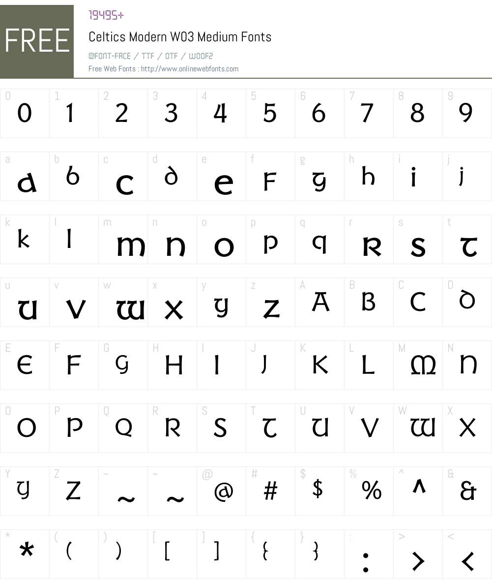 Celtics Modern Font Screenshots