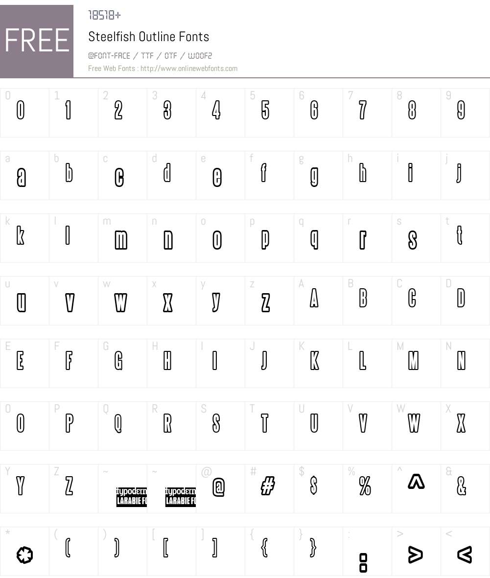 Steelfish Outline Font Screenshots