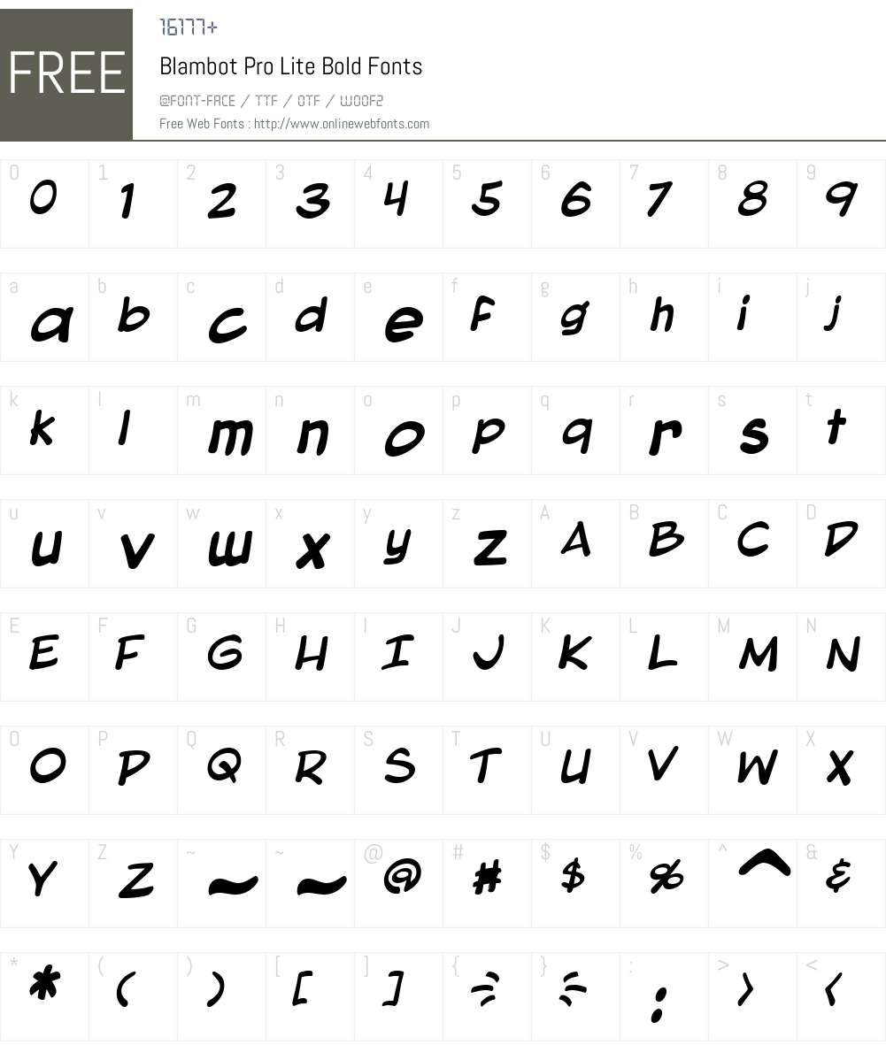 Blambot Pro Lite Font Screenshots