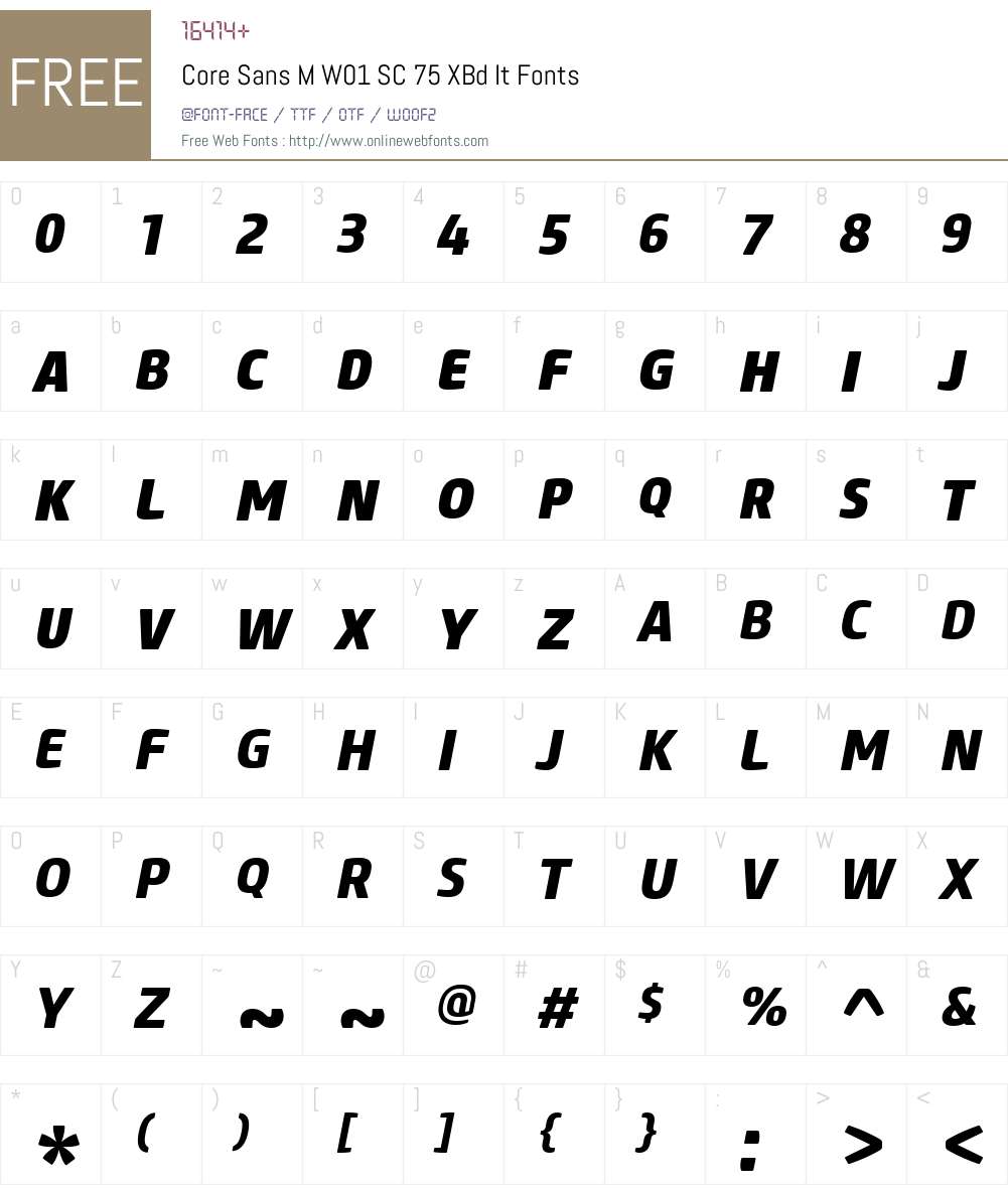 CoreSansMW01-SC75XBdIt Font Screenshots