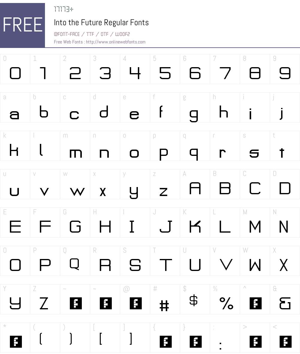 Into the Future Font Screenshots