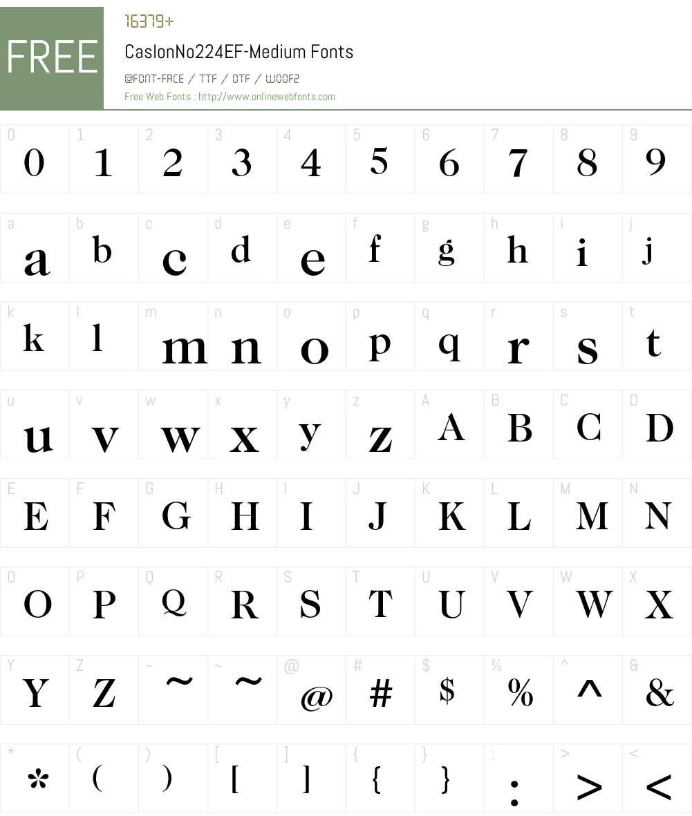 CaslonNo224EF-Medium Font Screenshots