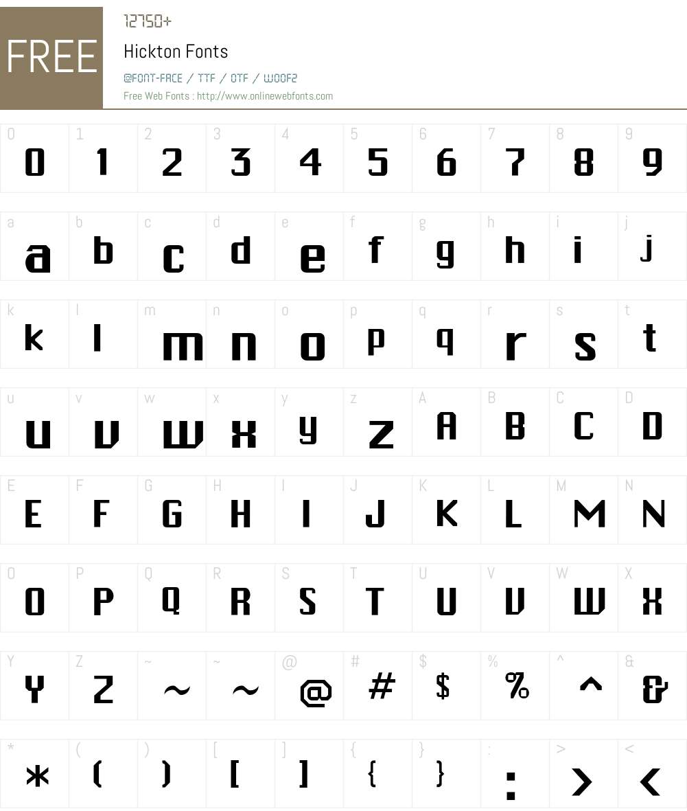 Hickton Font Screenshots