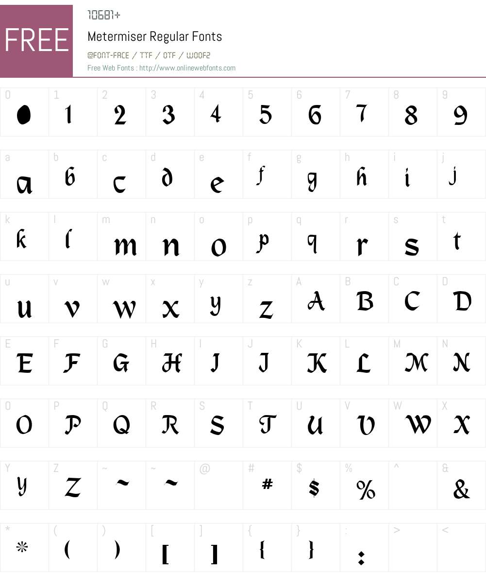 Metermiser Font Screenshots